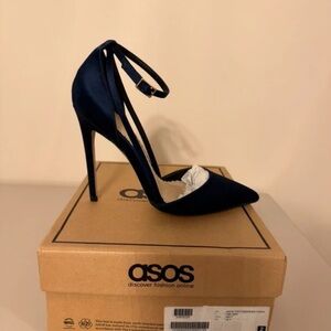 ASOS Navy Ankle Strap Heels